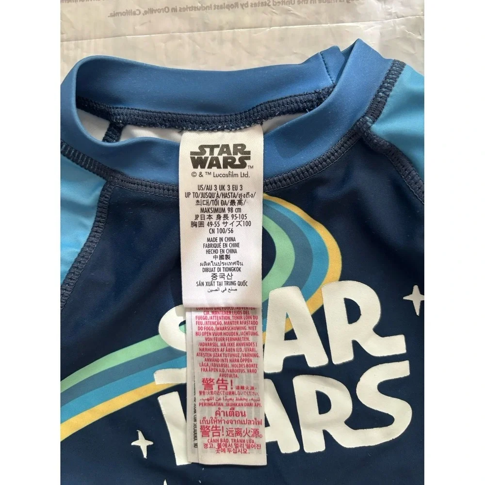 Star Wars Kids Swim Shirt‎ & Rashguard (Size  3)
